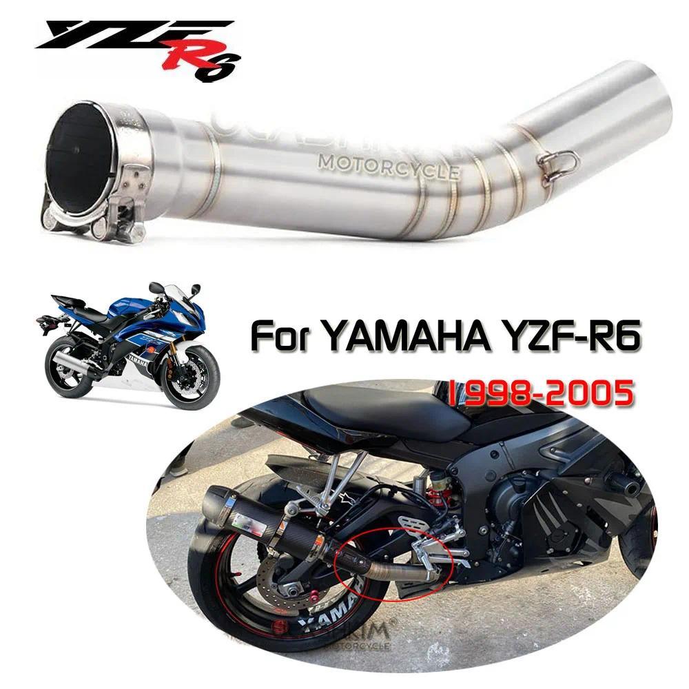 ท่อไอเสียแบบสวมสำหรับ YAMAHA YZF-R6 R6 1998-2005 รถจักรยานยนต์ 51 มม. ระบบท่อลิงค์ ท่อไอเสีย ท่อหัวห
