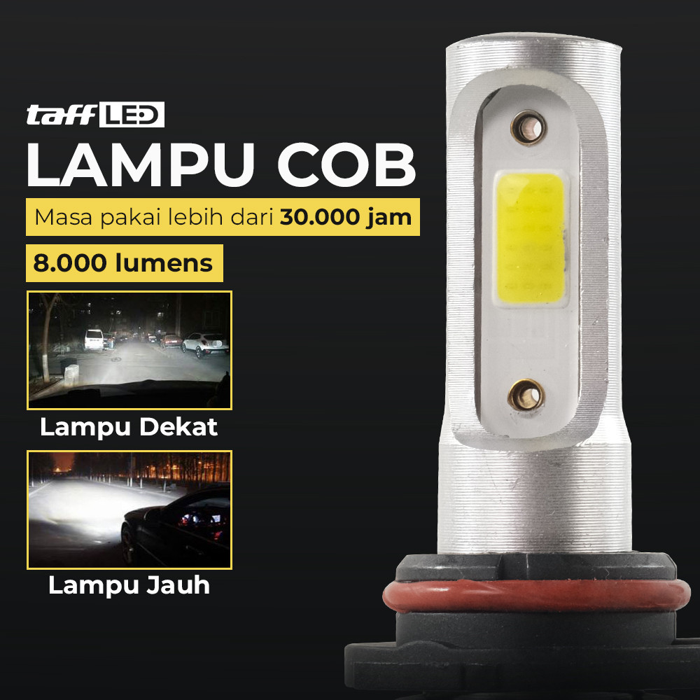 COB LED ไฟหน้ารถ 8000 Lumens IP65 Cool White 9006/HB4 Low Beam