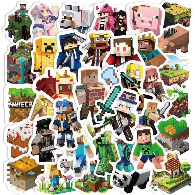 100แผ่นMinecraftสติกเกอร์เกมMerchanting DIYเคสโทรศัพท์คู่มือกระเป๋าเดินทางไดอารี่อัลบั้มการ์ตูนสติกเกอร์