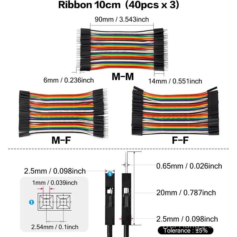 120PIN Dupont Line 10 ซม.ชายหญิง Dupont Jumper Wire สําหรับ PCB DIY Kit