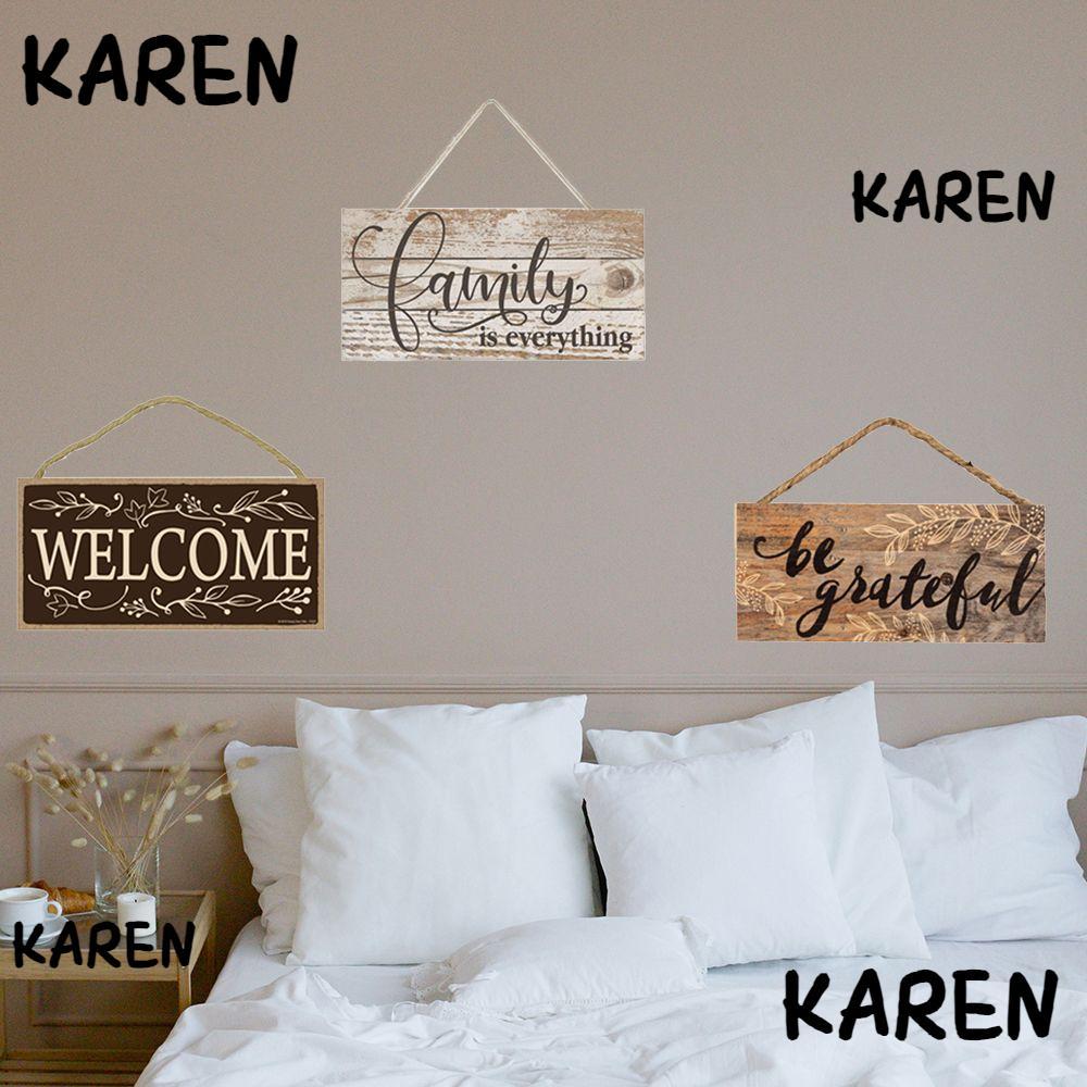 KARENGOODS ป้ายต้อนรับ Sweet Home Family แขวนกําแพง Pediments ไม้