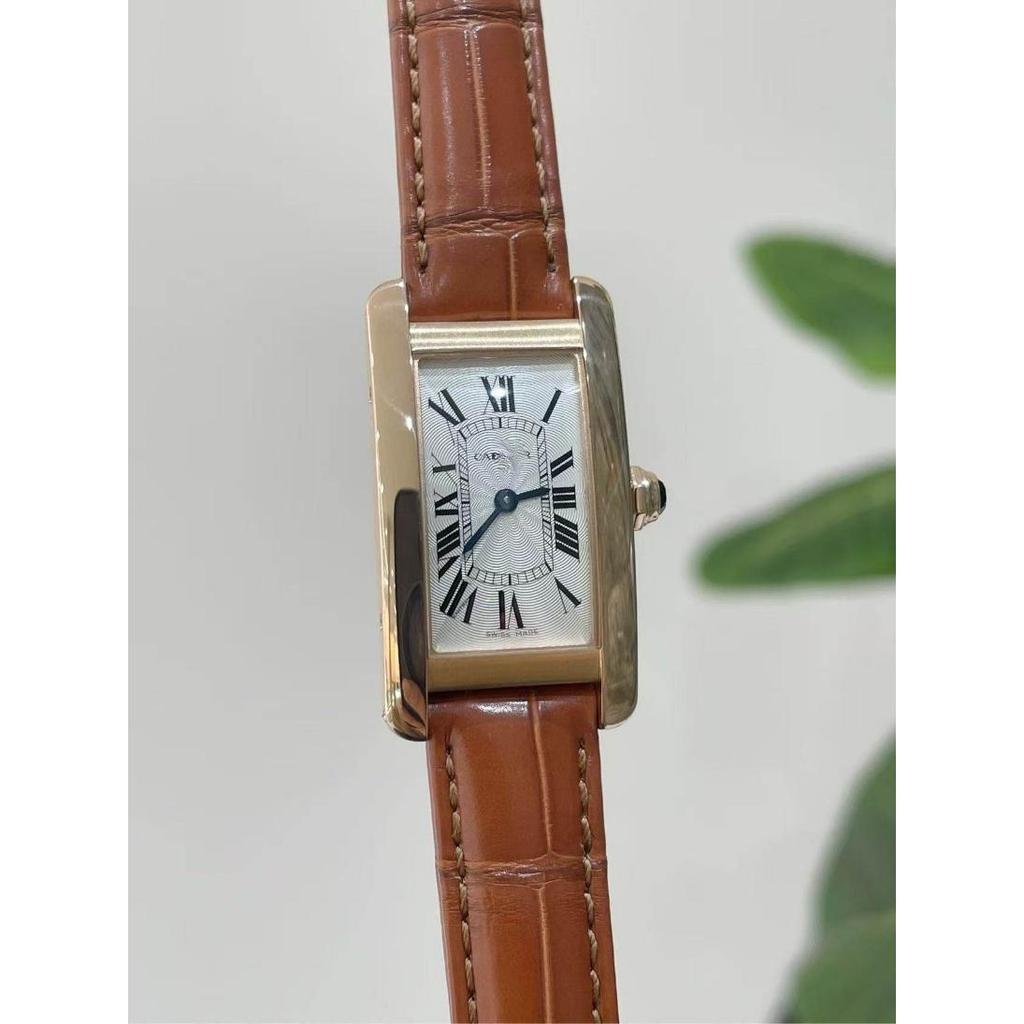 CT.CR CT.Cartieres Tank Series Rose Gold Quartz Watch นาฬิกาผู้หญิง W2607456