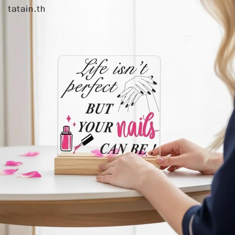 Tatain เล็บรูปร่างจอแสดงผล Board Advice Board พร้อมฐานเล็บท่องเที่ยวเล็บปลอมแสดงผู้ถือร้านทําเล็บเคา