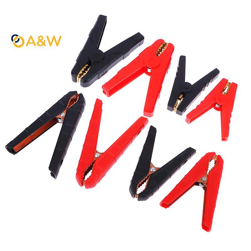 A & W 2PCS 100/200/300/500A Heavy Duty ทองแดงจระเข้คลิป Terminal แบตเตอรี่ไฟฟ้าจระเข้ Clamp Test Con