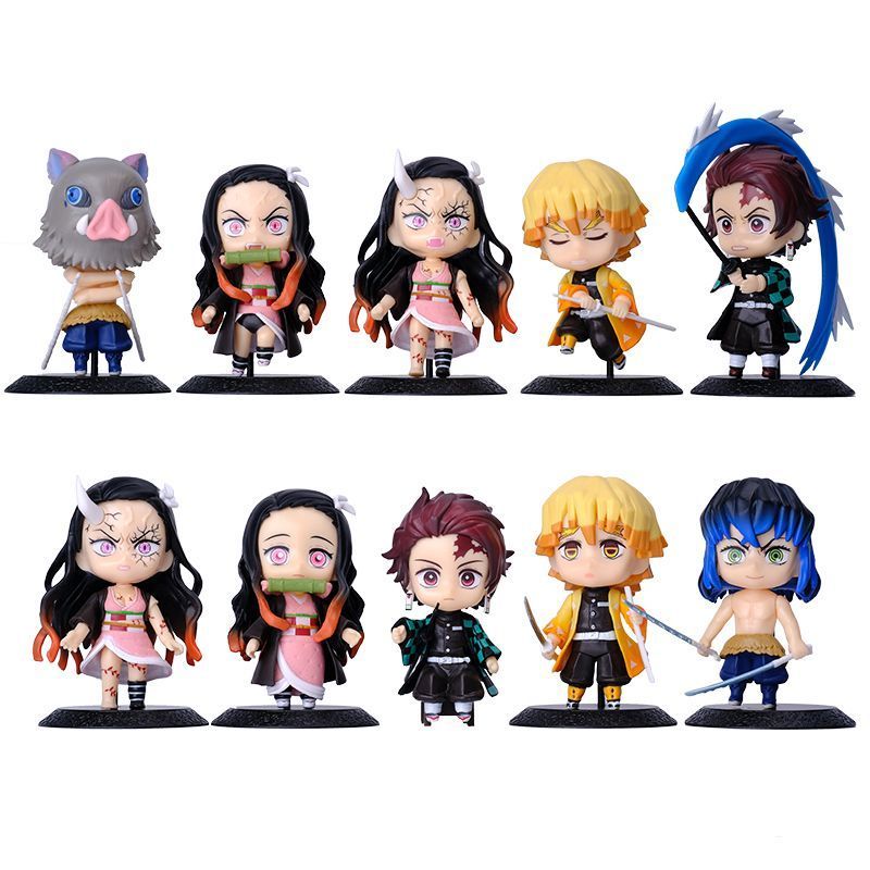 【Fast shipping】Demon Slayer: Q-Version Sitting Pose Collection Figure Nezuko, Zenitsu, Tanjiro, Inos