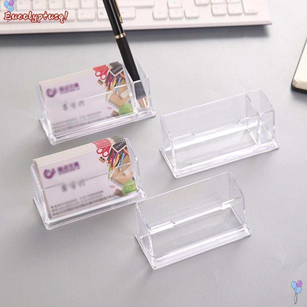 EUCALYPTUSQ1 Business Card, Location Card Organizer Transparent Desktop Shelf Box, Creative Acrylic 