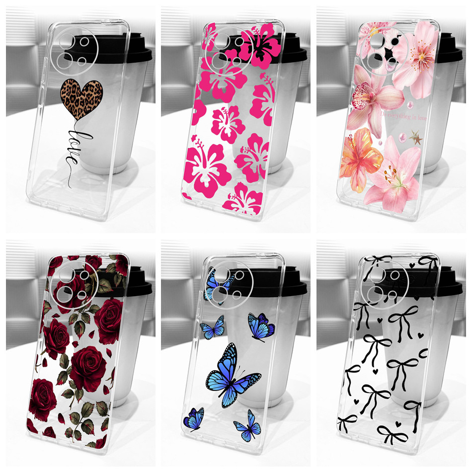 สําหรับ Vivo Y38 Y58 V2355 โปร่งใส TPU ปลอกซิลิโคนอ่อนนุ่ม Vivo Y38 Y58 5G รูปแบบสไตล์เรียบง่ายเคสโท