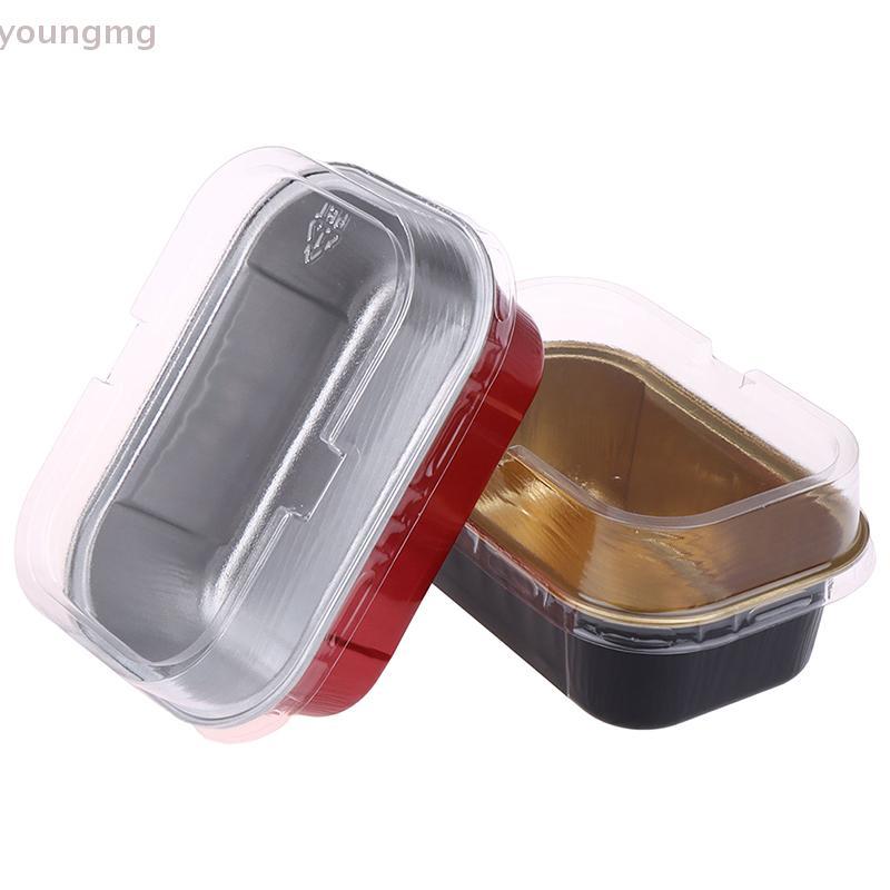 [YG] 10 ชิ้น 168 มิลลิลิตรสี่เหลี่ยมอลูมิเนียมฟอยล์เบเกอรี่ถ้วยทนความร้อน Cupcake Liner แม่พิมพ์ขนมเ