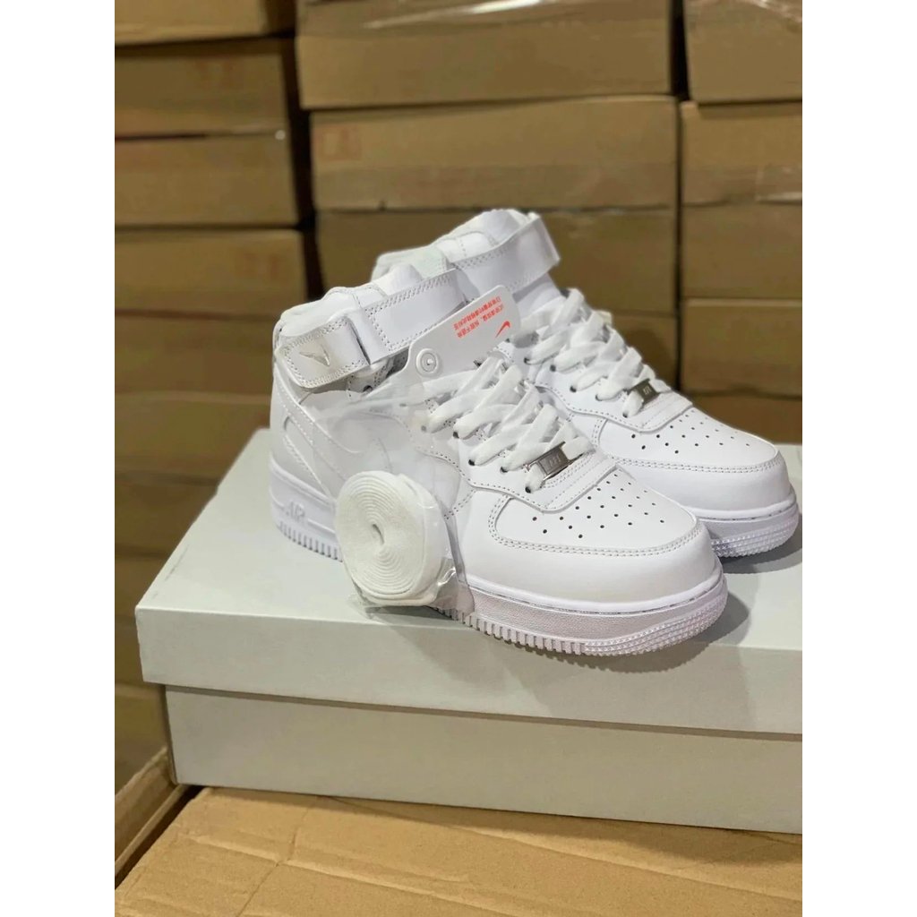 NIKE Air Force 1 Lv8 HighWhiteBlack "First Layer Pure White" Air Force One Classic Mid- Help High- H