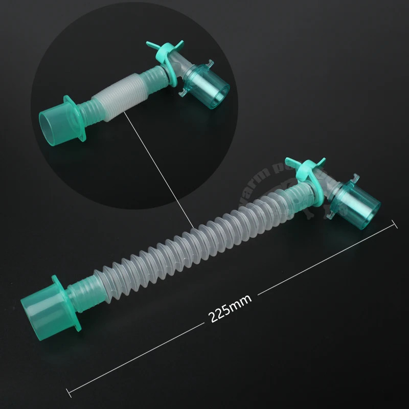 ท่อต่อเกลียววงจรหายใจ Anesthesia ท่อดูดแบบพับเก็บได้ ข้อต่อหมุนรูปตัว L มัลติฟังก์ชั่น