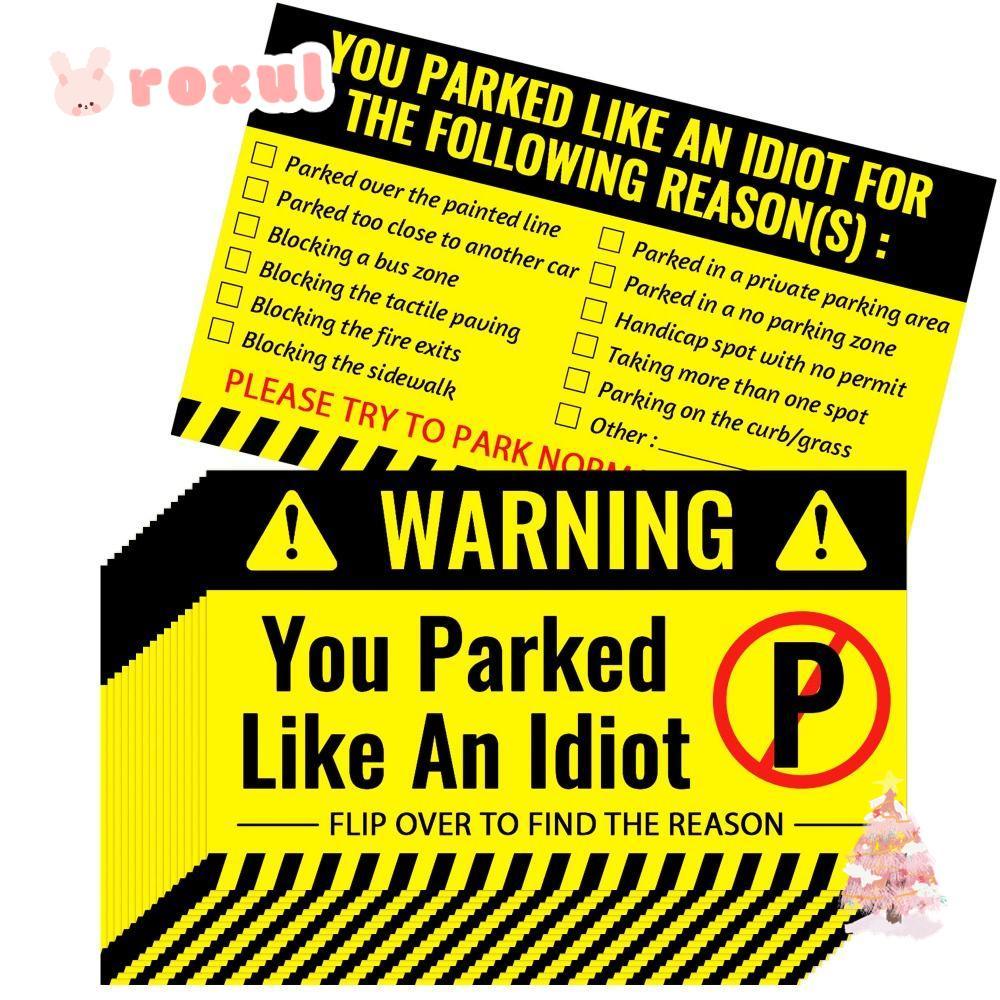 ROXUL 100 ชิ้นการ์ดที่จอดรถ, กระดาษแข็งตลกการ์ดที่จอดรถไม่ดี, คุณจอดเช่นการ์ด Idiot พร้อมเหตุผล Mult