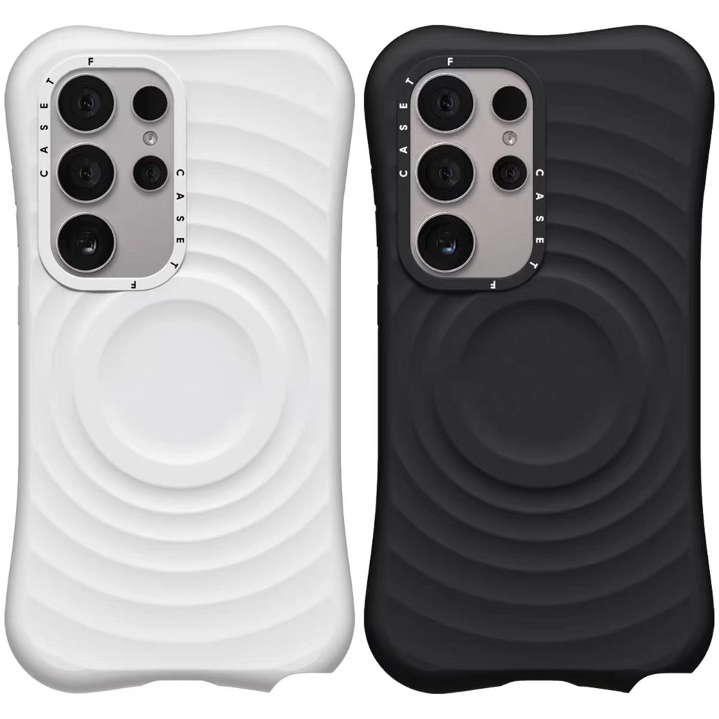 ใหม่ซิลิโคนเหลวใหม่ Boyang WAVE สีขาวสีดําสําหรับ Samsung S25 S25Plus S25Ultra กรณีกันกระแทก