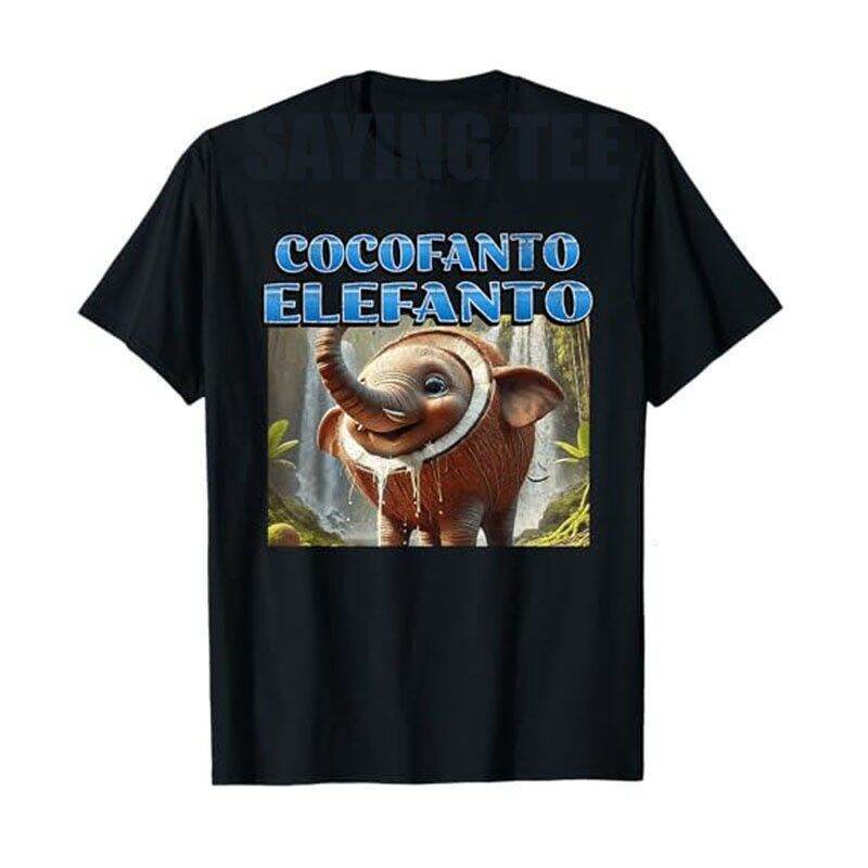 แฟชั่นCocofanto Elefanto Brain Corrupt Fun AI Mountain Sea Classic Coconut Elephant Short Sleeve Men