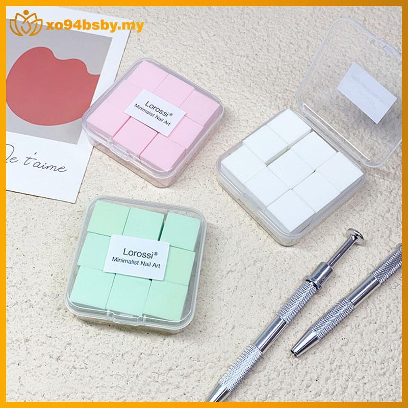 Xo94bsby 2 ซม./0.79in Soft Nail Art ฟองน้ํา 9 ชิ้น/กล่องเล็บ Stamper Gradient Effect ภาพวาดเจล Halo 