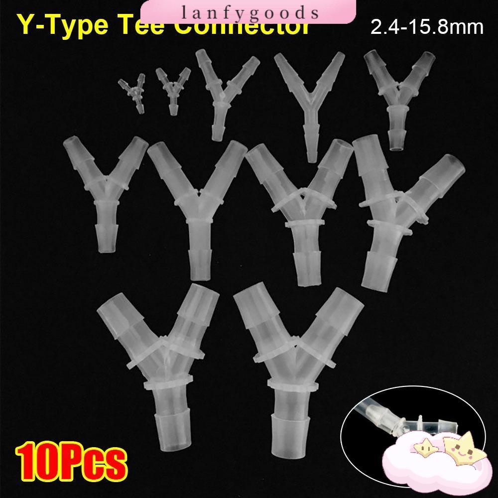 LANFYGOODS 10 ชิ้น Y-Type Tee Connector, นุ่ม 2.4-2.8 มิลลิเมตร 3 ทาง Connector, PP PE ท่อพลาสติกอุป