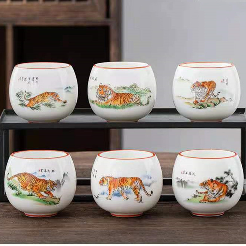Fortune Master Cup Vision Tea Cup Pingbu Qingyun Arhat Cup หยก Porcelain Zodiac Cup