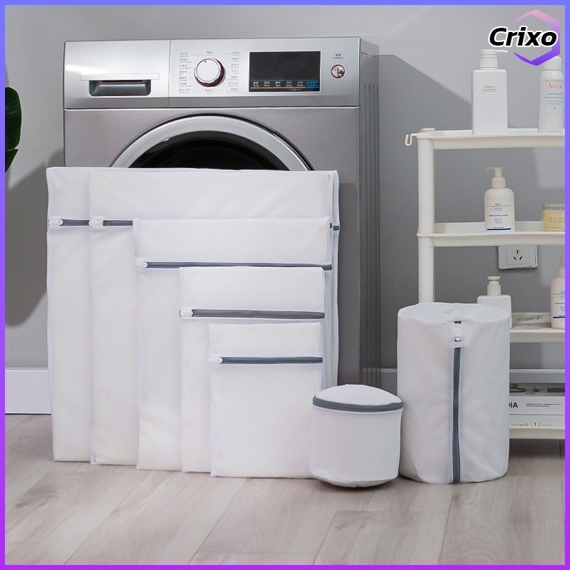 Crixo ถถุงตาข่ายซักผ้า หลายไซส์ แบบสี่เหลี่ยม/กลมรี ถนอมผ้า ใช้ซักชุดชั้นในในเครื่อง ปลอดภัย ราคา ถูกที่สุด ดีลบีเคเค รูปภาพหลัก