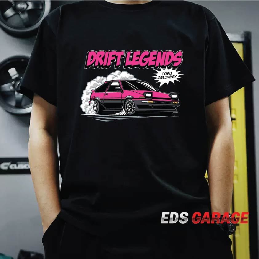 เสื้อเชิ้ตแขนสั้นพิมพ์ลาย Baju Cotton Initial d toyota ae86 redsuns