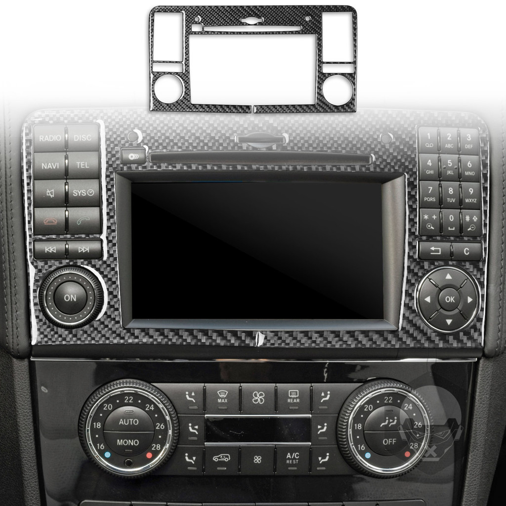 เหมาะสําหรับ Mercedes-Benz Benz 06-11 M-Class W164 แผงนําทางคาร์บอนไฟเบอร์แท้ภายในรถการปรับเปลี่ยนชิ