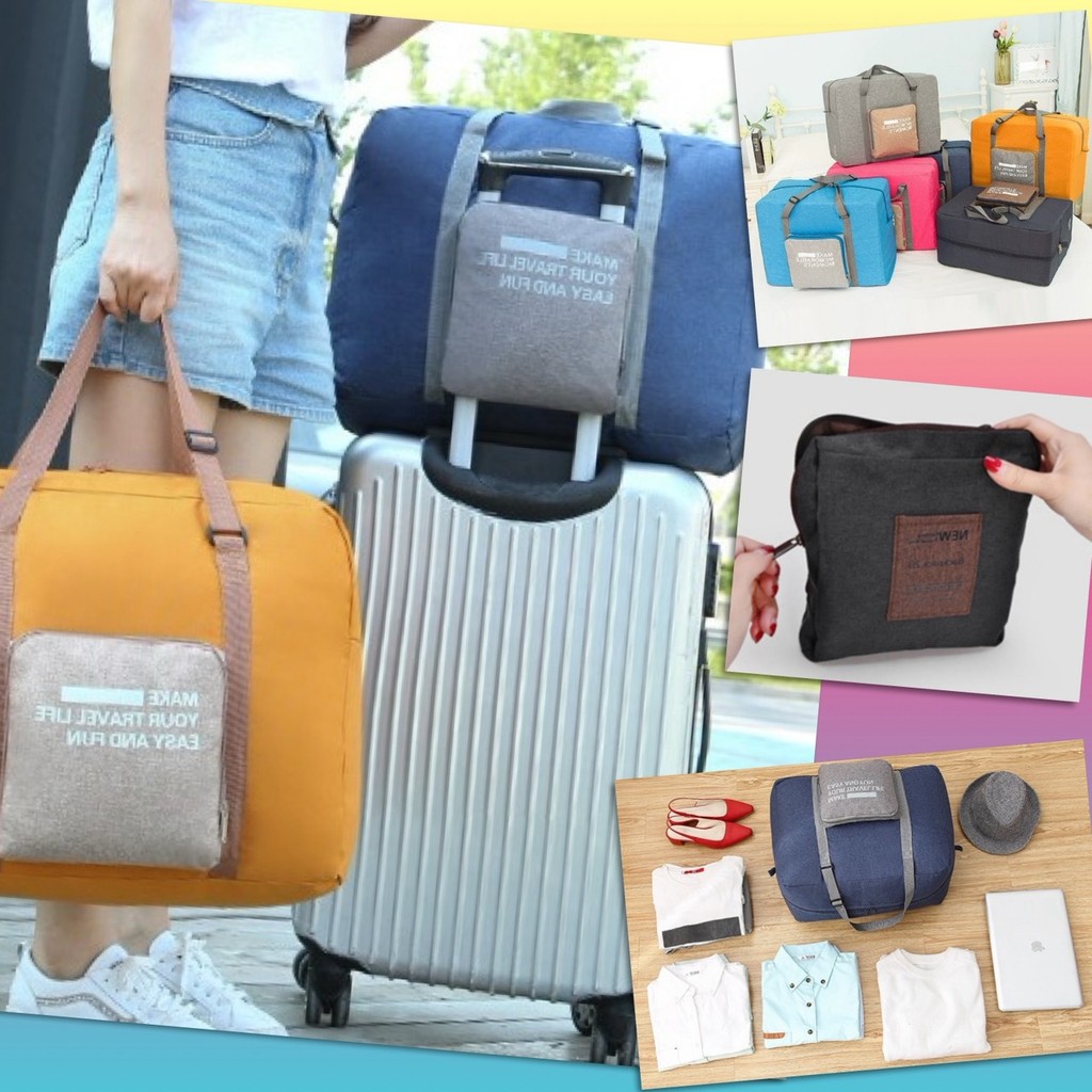 💙 กระเป๋าเดินทาง พับได้ Travel Bag ขึ้นเครื่องบินได้ Carry On กระเป๋าพับ เก็บของ 💙