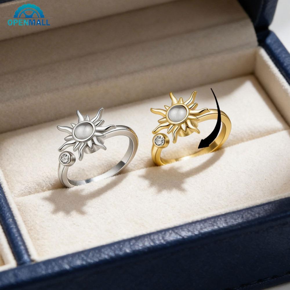 .spinner สแตนเลสลายดอกทานตะวัน สร้อยข้อมือเพิ่มความสวยงามด้วยคริสตัล ลดความเครียด A2Z6