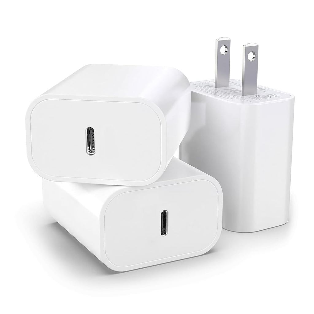3 แพ็ค 30W USB Type C Wall Charger อะแดปเตอร์ปลั๊กอิฐสําหรับ iPhone 16E 16 Pro Max/15/14/13/12/11 Pl