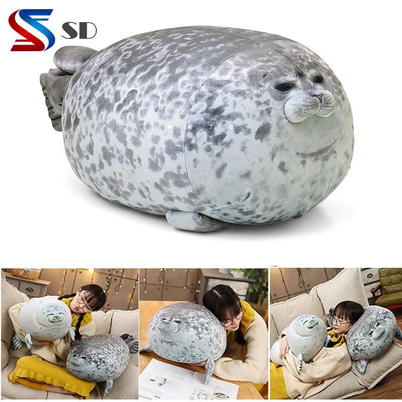 Blob Seal Shape Pillows ตุ๊กตาผ้ากํามะหยี่ของเล่นสัตว์ทะเลเบาะตกแต่งบ้าน