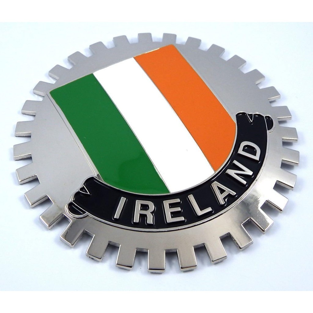 Ireland Grille Badge สําหรับรถยนต์รถบรรทุก Grill Mount Irish Flag Metal Chrome Plated