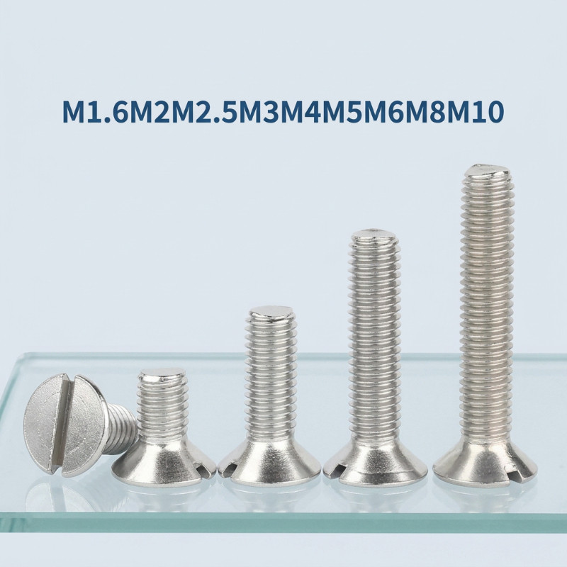GB68 304 สแตนเลส one-word slot consunk หัวสกรู slotted แบนหัวสกรู M1.6M2M2.5M3M4M5M6M8M101124-DH
