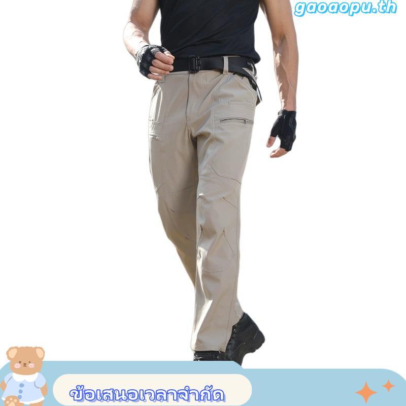 IX12 กางเกงคาร์โก้ กางเกงยุทธวิธี ผ้ายืด มีซับใน มีช่องกระเป๋าหลายช่อง S-4XL