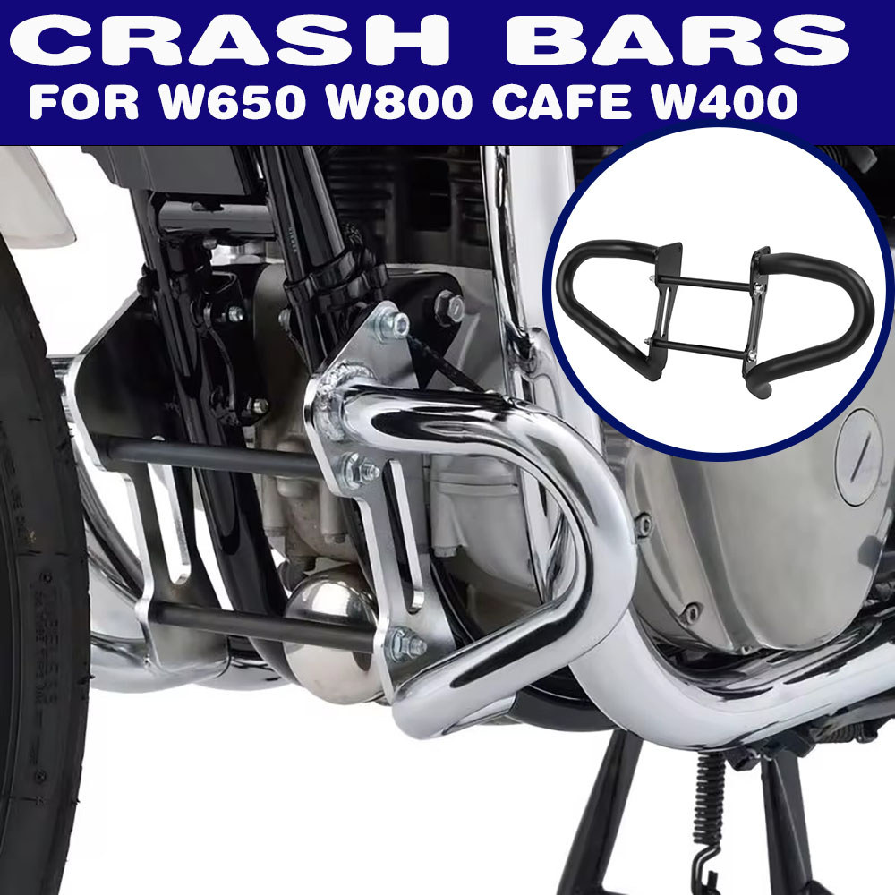 Lกันชนป้องกันเครื่องยนต์สำหรับรถมอเตอร์ไซค์ Kawasaki W650 W800 CAFE W400 W 400 650 800  แบบกันชนกันล