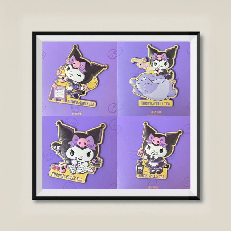 Store ของแท้ Jasmine Milk White Kuromi Co-Branded Merchandise ตู้เย็นสติกเกอร์ One ชุด 4 รูปแบบจัดส่