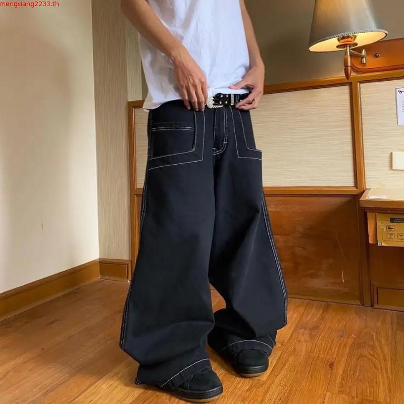 กางเกงยีนส์ลายปักจากแบรนด์ High Street JNCO สไตล์ฮิปฮอป ทรงขากว้างหลวม