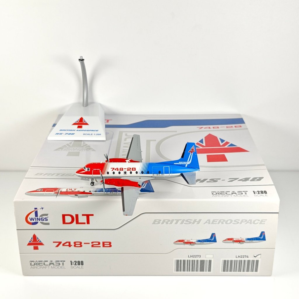 JC Wings LH2273 1: 200 DLT Hawker Siddeley HS-748 G-BGJV โลหะผสม