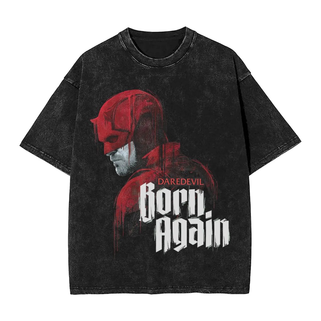 เสื้อยืด Marvel Daredevil กับ Kingpin ลายกราฟิกสุดเก๋ ทำจากผ้าฝ้ายHeavyweight 100%