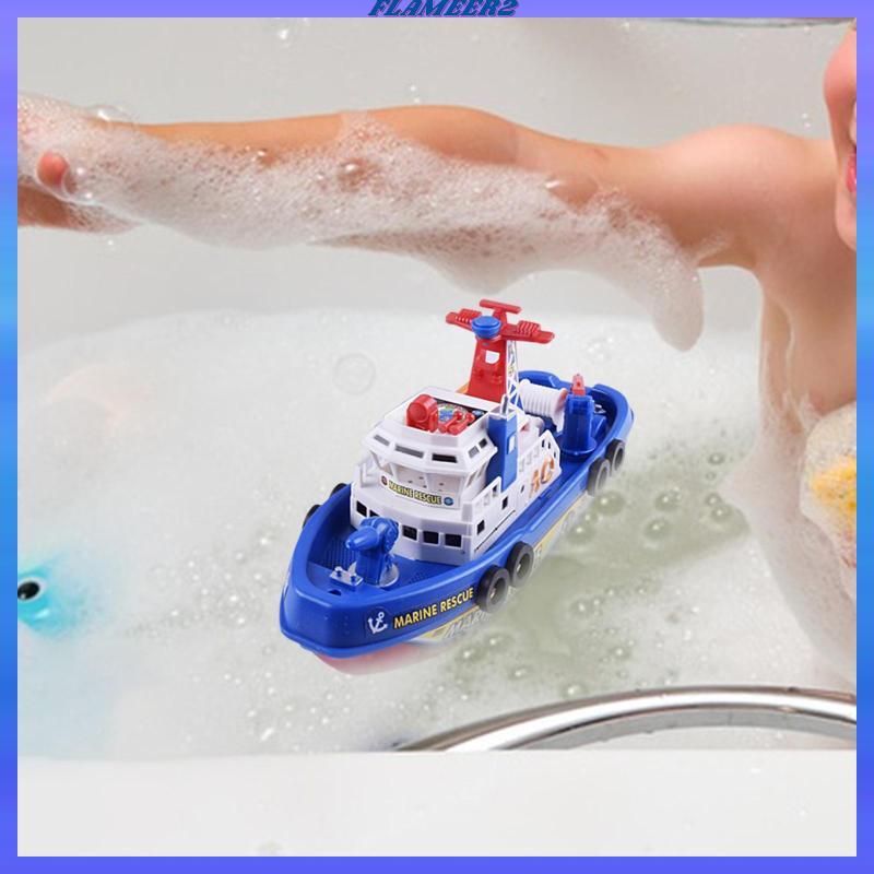 [Flameer2] Kids Electric Fire Boat Toy Kids Ferry Boat Music, Lights Fireship อ่างอาบน้ําของเล่น