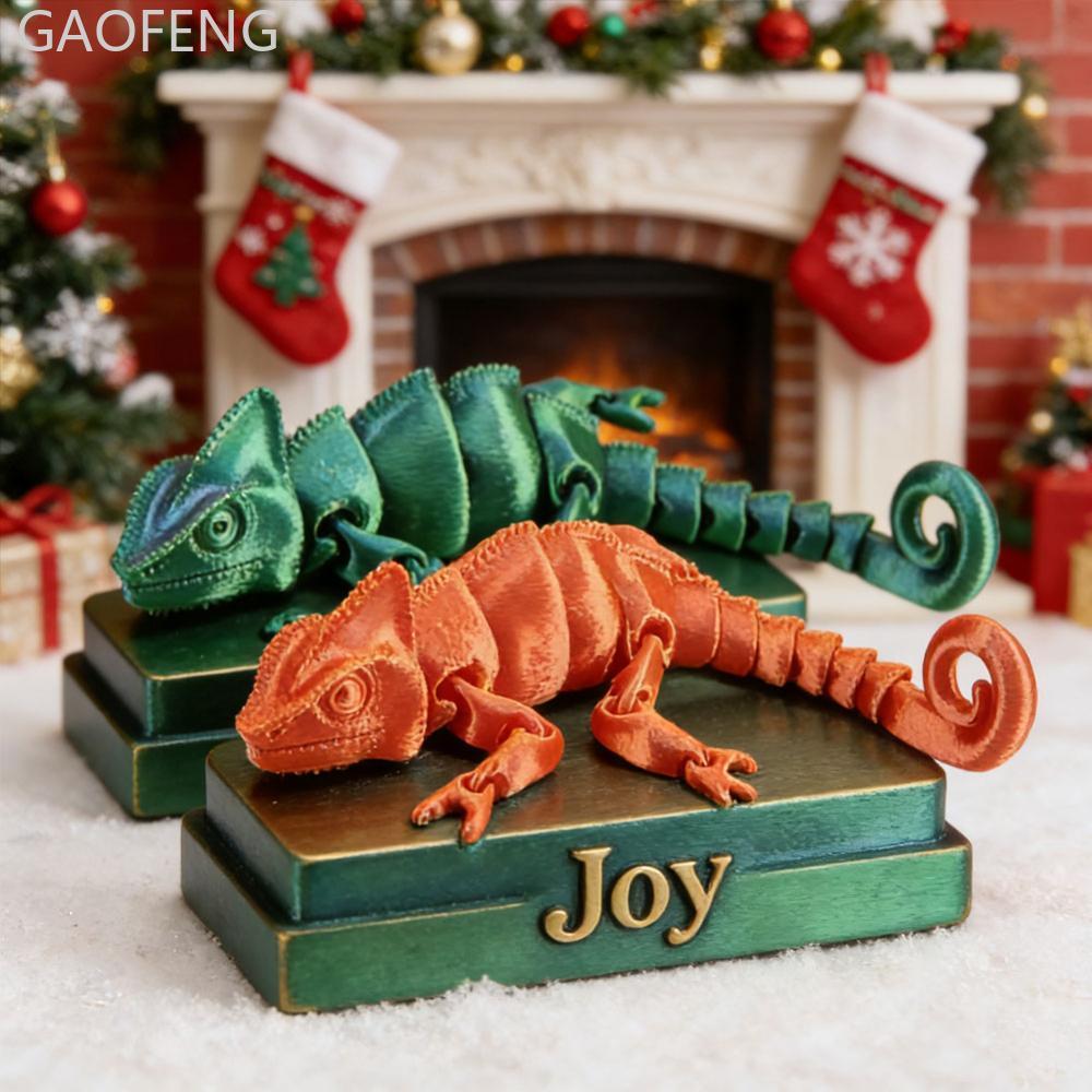 GAOFENG 3D พิมพ์ Dragon Chameleon Lizard ตัวเลข 15 ซม.Full Multi Joint Movable จําลองสัตว์รุ่น Home 