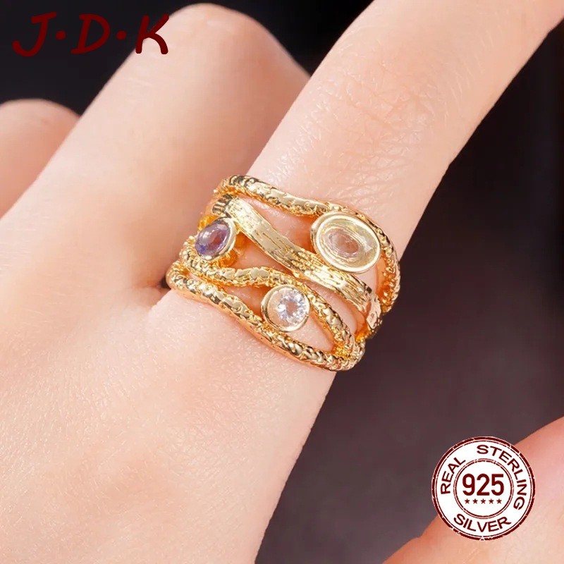 CAHAYA JDK 18K Gold Moon Light Color Ring