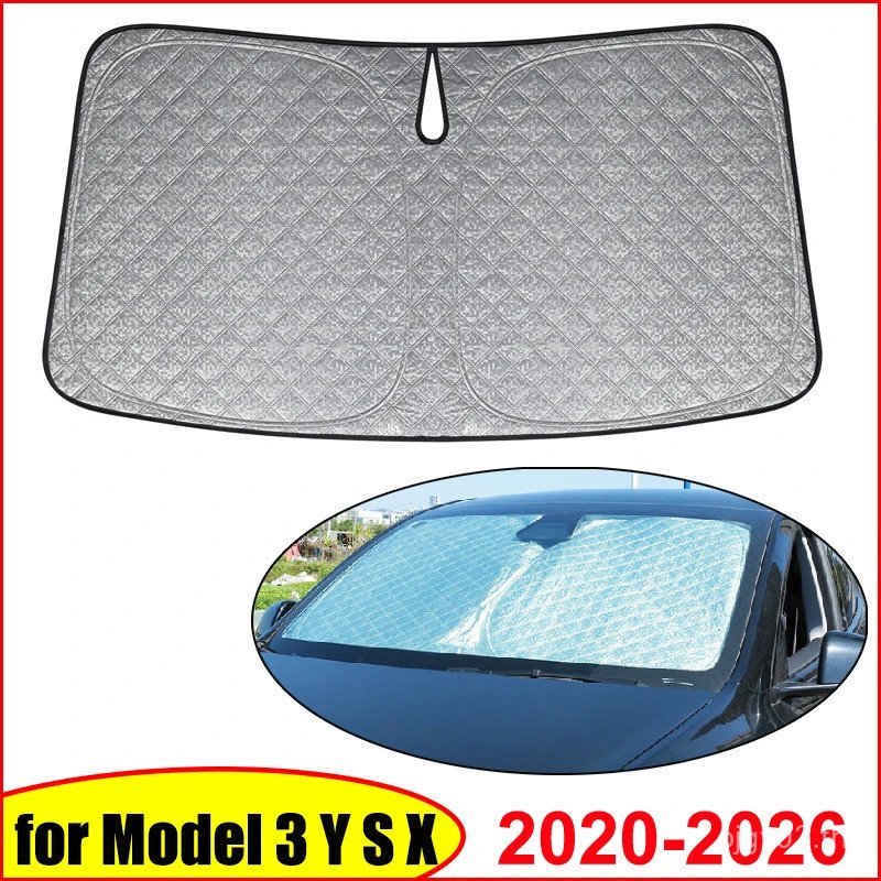 สําหรับ Tesla รุ่น 3 YSX Juniper Highland 2025 อัพเกรด Thicken ด้านหน้ากระจกบังแดด Sun Shade Anti-UV