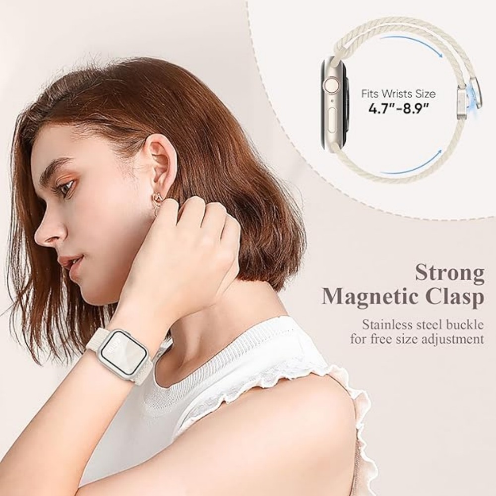 Magnetic Snap สายไนลอนและป้องกันกรณีชุดสําหรับ iWatch S11 10 9 8 7 6 5 4 SE3 Ultra พร้อมฝาครอบสร้อยข้อมือสําหรับ iWatch band 49 มม.46 มม.45 44 42 41 40 38 สมาร์ท ราคา ถูกที่สุด ดีลบีเคเค แกลเลอรีภาพที่ 5