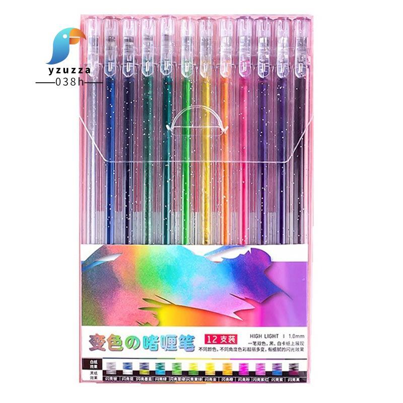 [ส่วนลด Y3]Glitter Gel Pen Kit Glitter Gel Pen Artist Colored Gel Markers Neon Pens สําหรับและการวาด