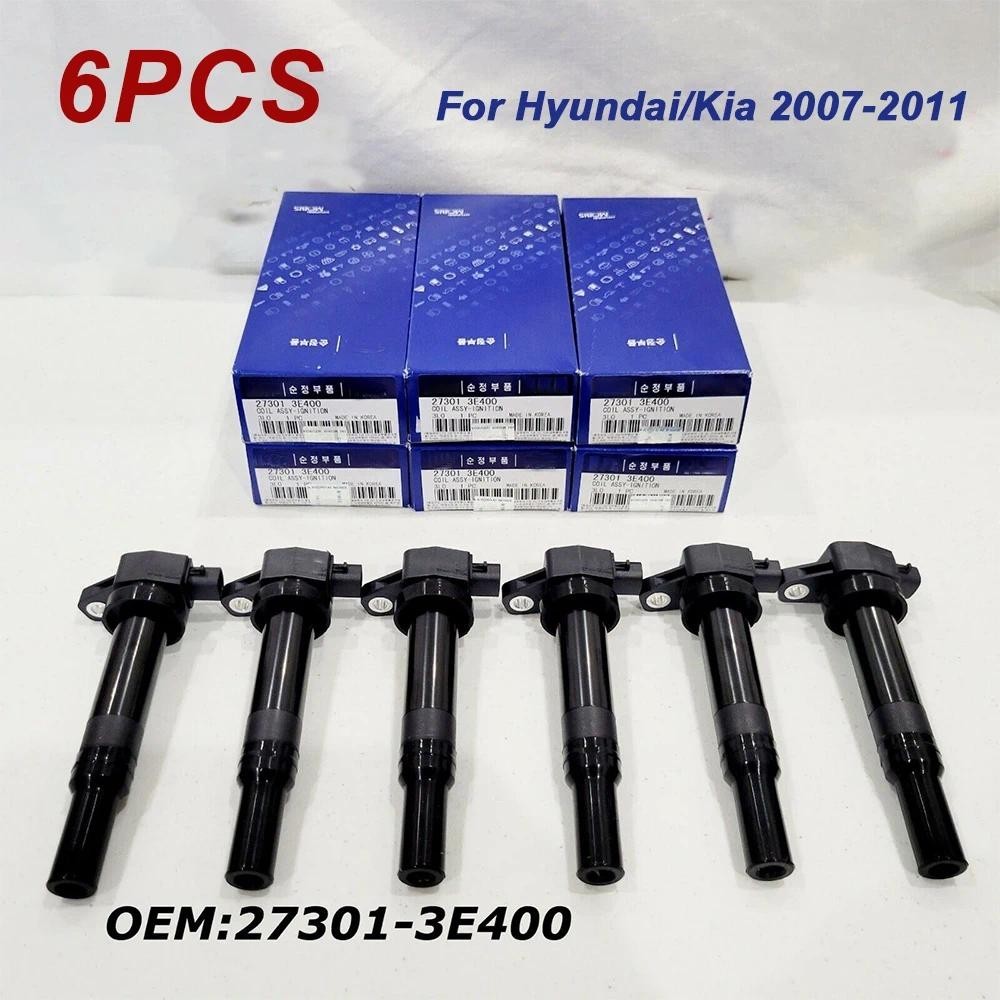 6PCS 27301-3E400 UF558 คุณภาพสูงคอยล์จุดระเบิดสําหรับ Hyundaii Santa Fe K-ia Optima Rondo 2.7L V6 27
