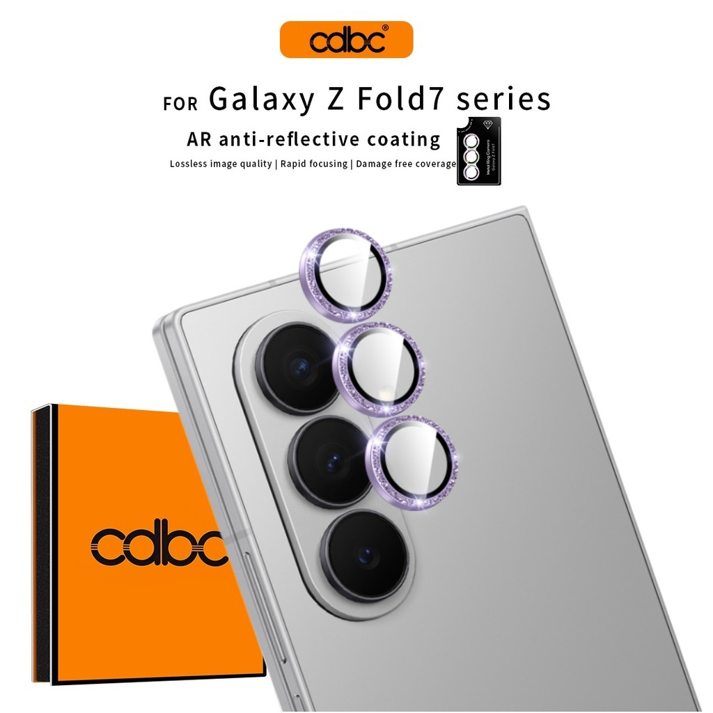 CDBC ตัวป้องกันเลนส์กลิตเตอร์ สําหรับ Z Fold7/Z Fold6/Z Fold5/Z Fold4 | AR+AF อัลตร้าเคลียร์ กันรอยขีดข่วน