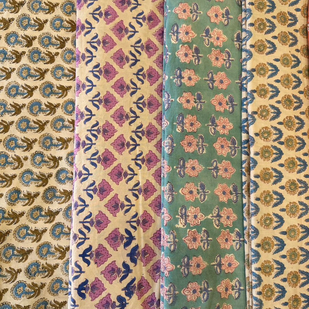 Indian Hand-Engraved Rubbing Plant Dyed Long-staple Cotton Fabric Retro Color Home Fabric Clothing B