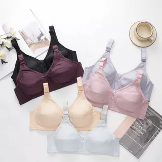 C5050 เสื้อในไร้โครง ผ้าคอตตอน เต้าใหญ่คัพ C มี 3 ตะขอ ผ้านิ่มใส่สบาย ของส่งจากกรุงเทพ Clothing Lady Women ผู้หญิง