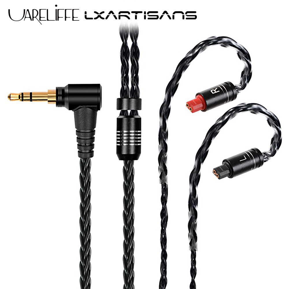 Uareliffe LXARTISANS LXDY802 สายสัญญาณเสียงอัพเกรดสําหรับ Audio-Technica IM01 IM02 IM03 IM04 IM50 IM70 สเตอริโอ HiFi 8 Strands Silver-Plated หูฟังเปลี่ยนลวด