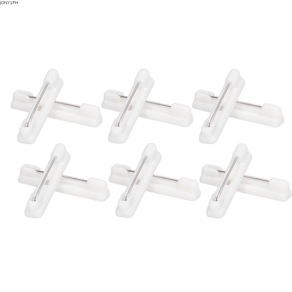 JONY1RN 200 ชิ้น Safety Bar Pins, ไม่มีกาวกลับพลาสติก Pins, Safety Pins 1.46 นิ้วป้ายสีขาว Pin Backs