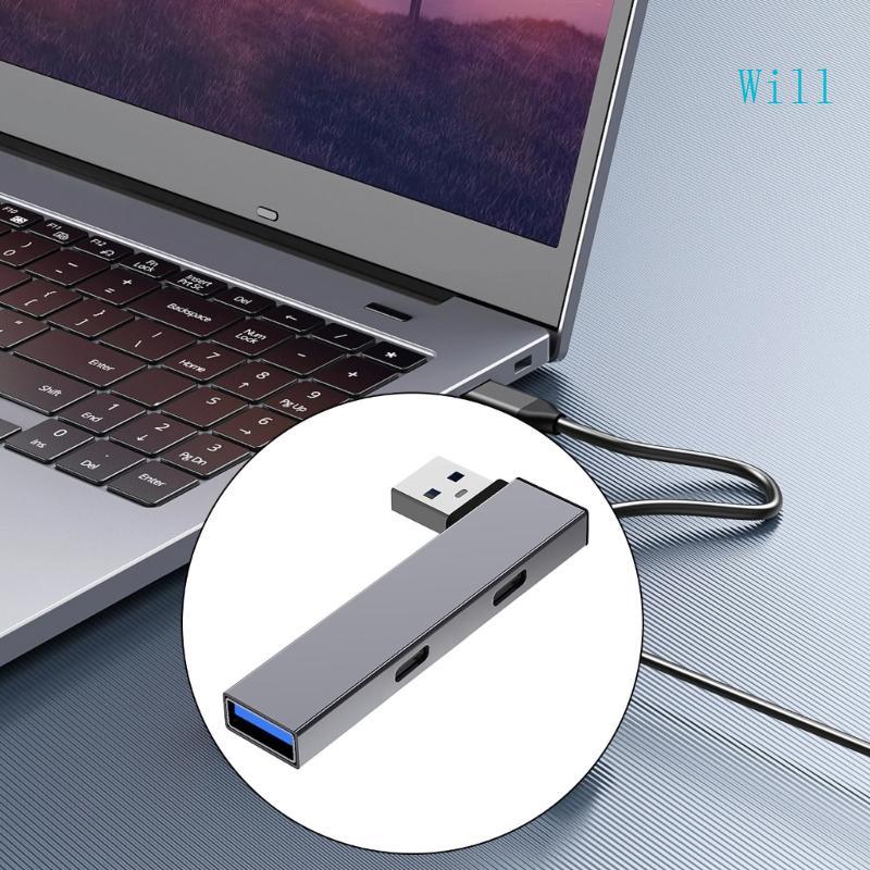 จะ USB3 0 Hub USB Splitter USB ถึง 2Type C + USB Hub Adapter พร้อมการถ่ายโอนข้อมูลความเร็วสูงสําหรับ