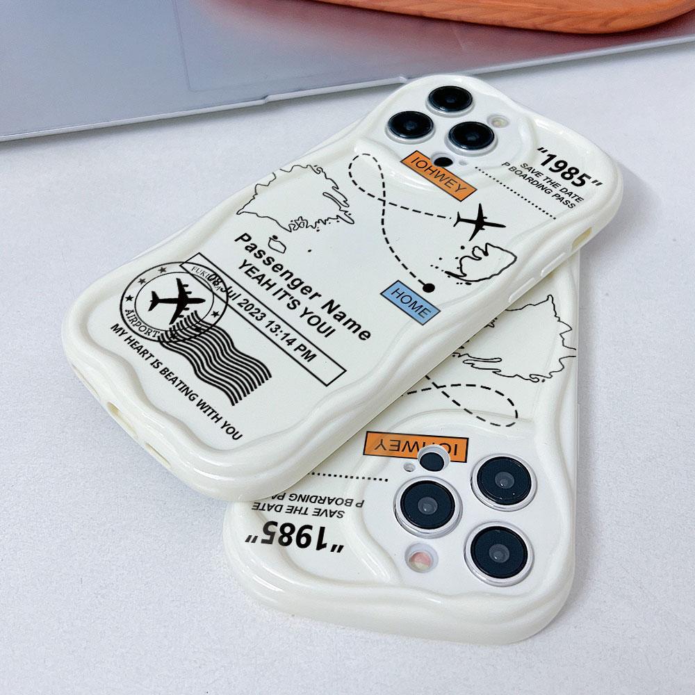 Creative Tickets Plane Line แผนที่ปลอกสําหรับ Apple iPhone 17 Air 16 15 14 13 12 11 Pro Max X XR XSM