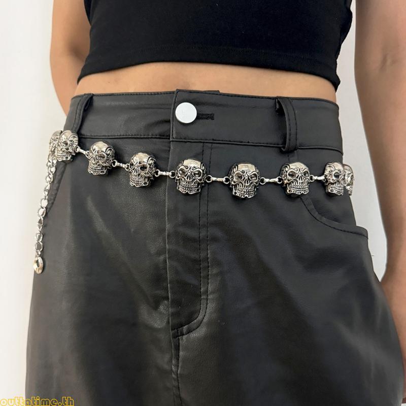Time Heavy Duty โซ่เอวสําหรับผู้หญิงเอวโซ่ Belly CHAIN Skull Belly Dance เข็มขัดชายหาด Belly CHAIN ส